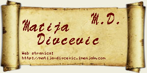 Matija Divčević vizit kartica